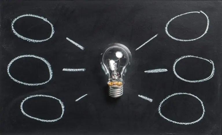 light bulb and idea bubbles