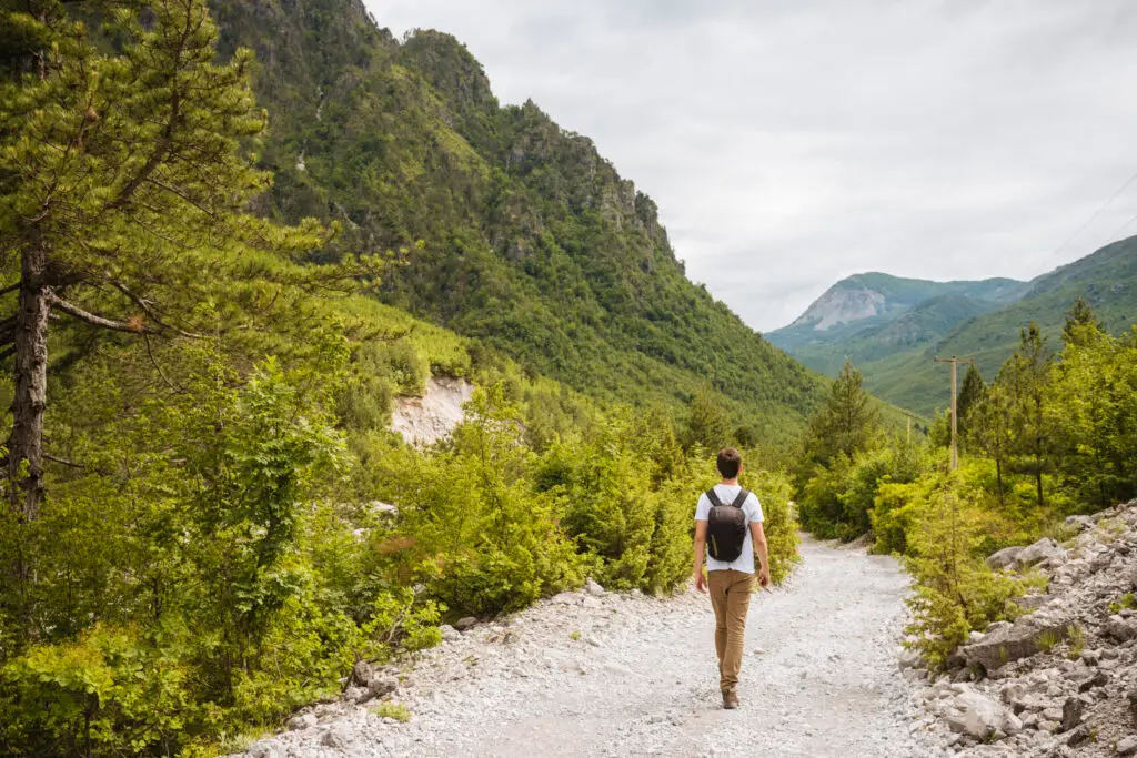 Hiker in mountains