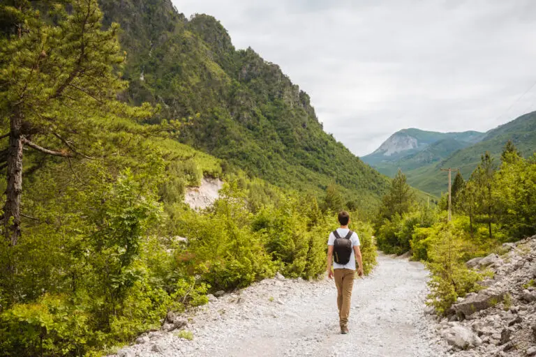 Hiker in mountains