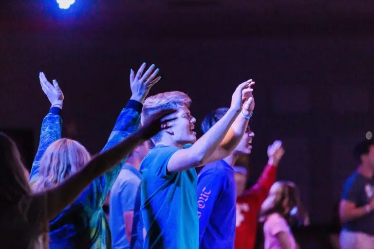 student worshiping