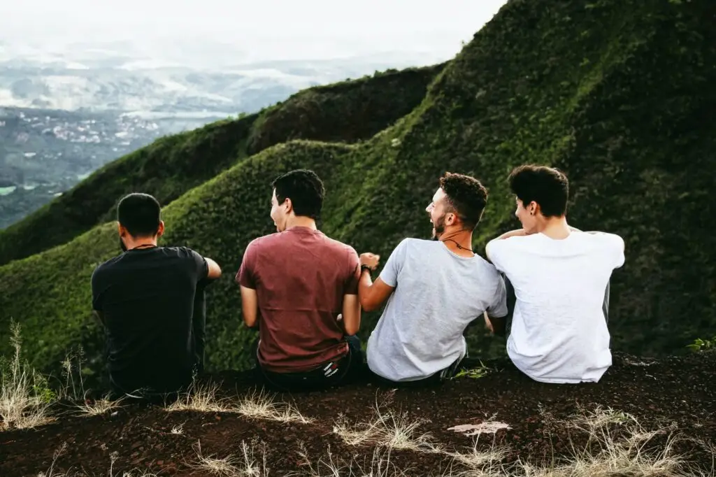 students in the mountains