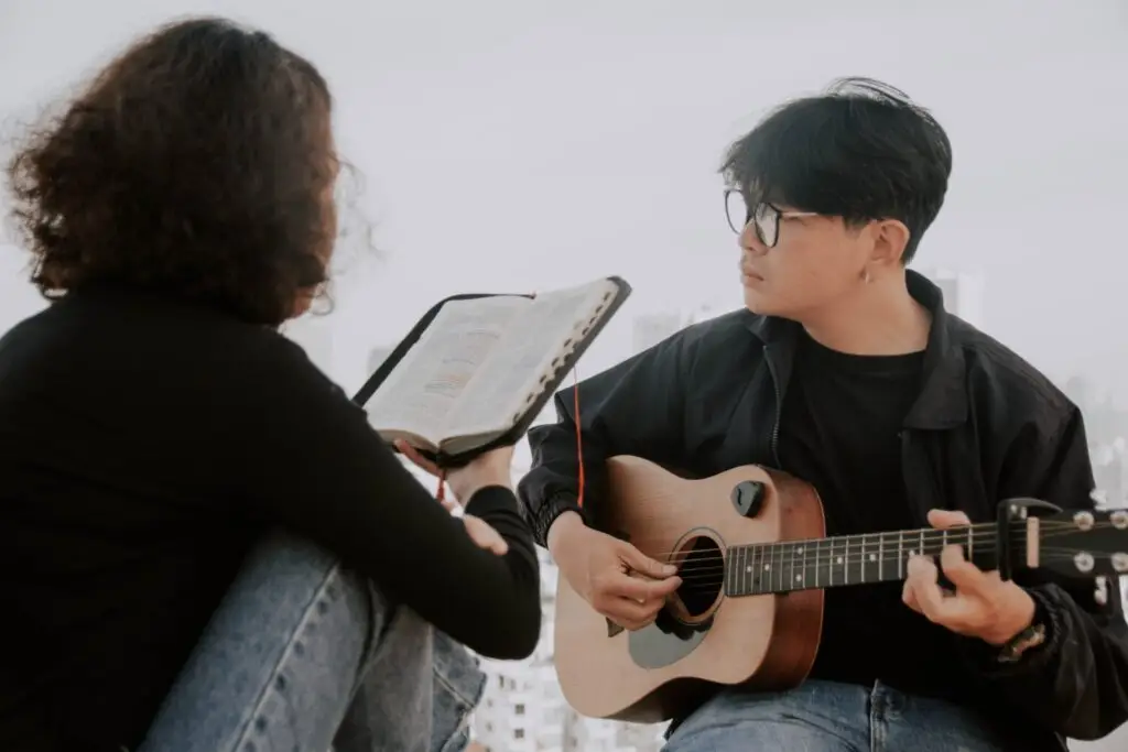 students playing music
